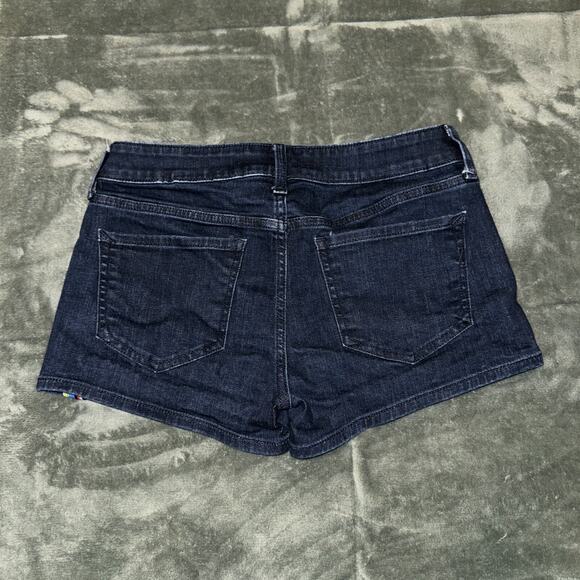 Y2K Express Shortie Relaxed Low Rise Denim Shorts Women's 00 Striped Pockets - Picture 6 of 7